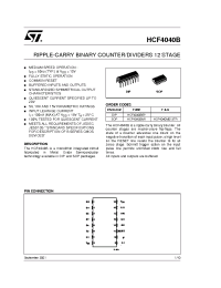 Datasheet HCF4040BM1 производства STMicroelectronics